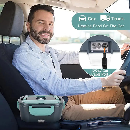 Electric Heating Lunch Box - Portable for office, Car, Home , Easy to carry anywhere you go