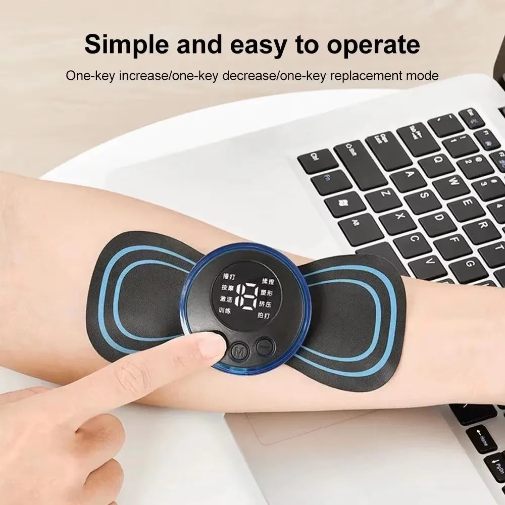 Electric Neck Massager EMS Muscle Massage Stimulator Low Frequency Instrument Back Cervical Calf Patches Pain Joints Mini Device