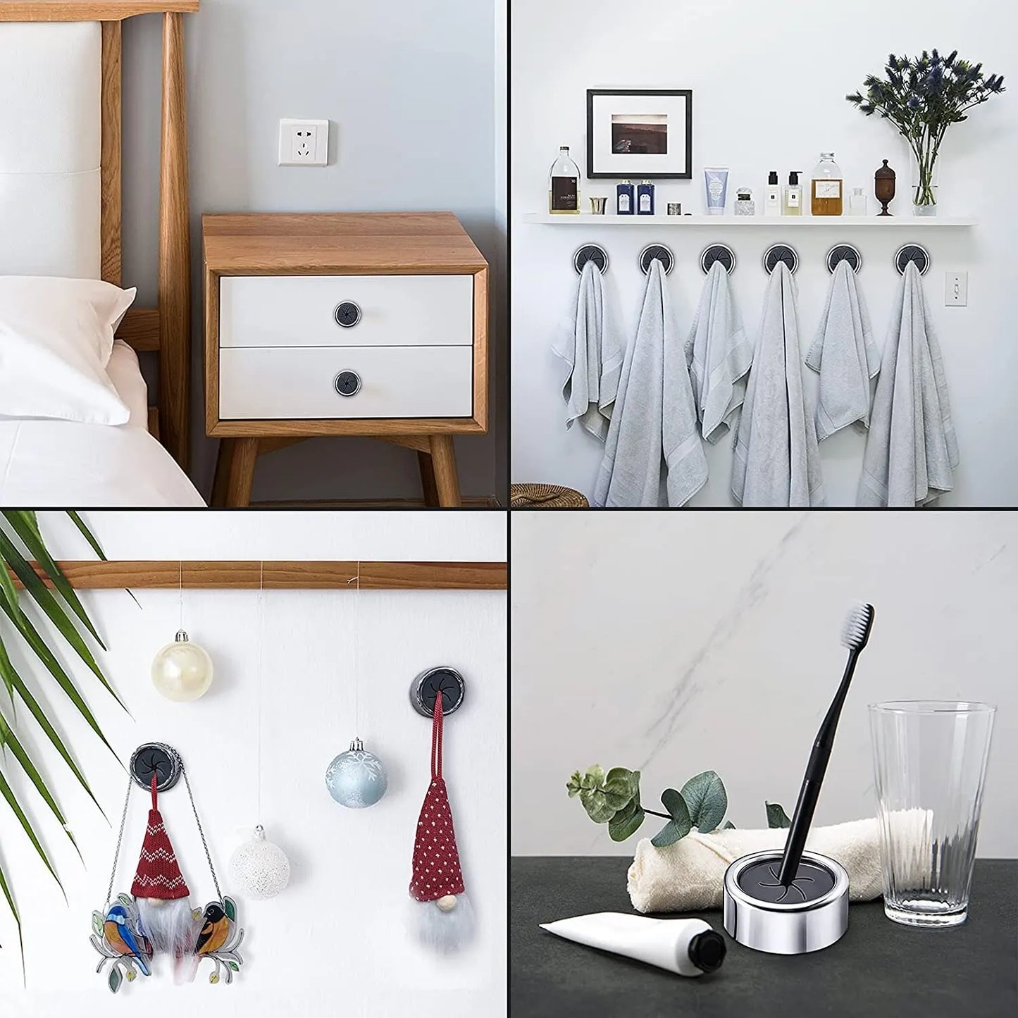 3PCS Wall-Mounted Towel & Cloth Holder-No Drilling, strong Adhesive, Kitchen & Bathroom Organizer