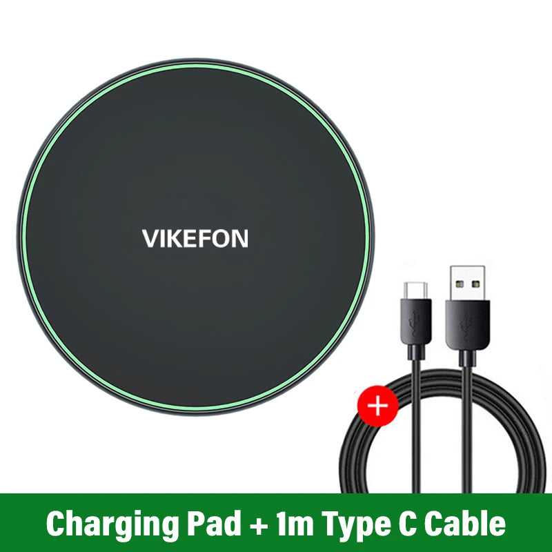 30W Wireless Fast Charger - Compatibles  with iphone , Samsung & More, with LED Indication