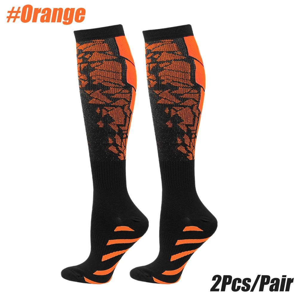 1/3/6 Pairs Sport Compression Stockings Nursing Women and Men Stockings Nursing Hiking Travel Flight Socks Running Fitness Socks