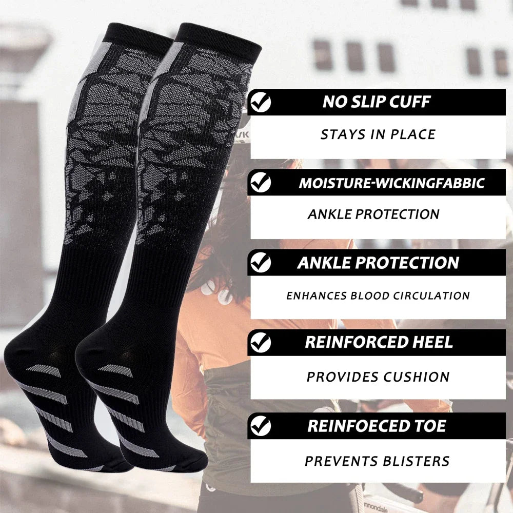 1/3/6 Pairs Sport Compression Stockings Nursing Women and Men Stockings Nursing Hiking Travel Flight Socks Running Fitness Socks