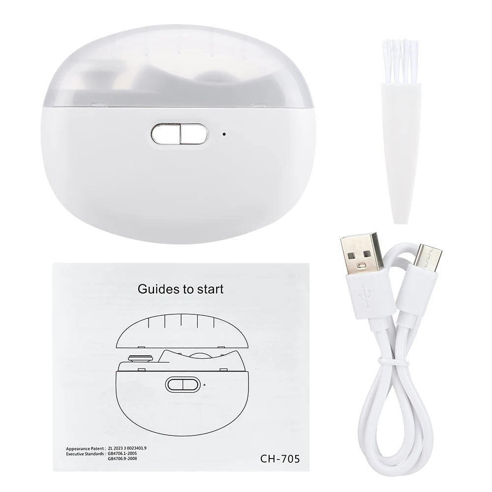 USB Automatic Electric Nail Clipper With Cleaning Brush Nail Trimmer Grinder Polisher Fingernail Cutter Manicure Pedicure Tools (Copie)