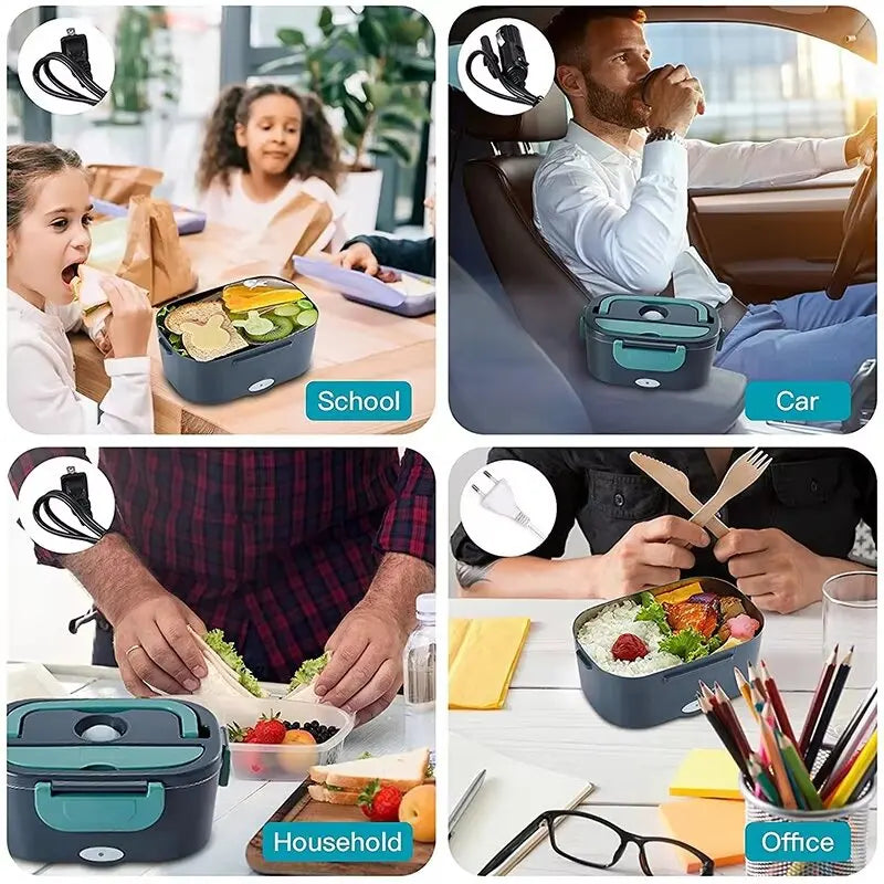 Electric Heating Lunch Box - Portable for office, Car, Home , Easy to carry anywhere you go