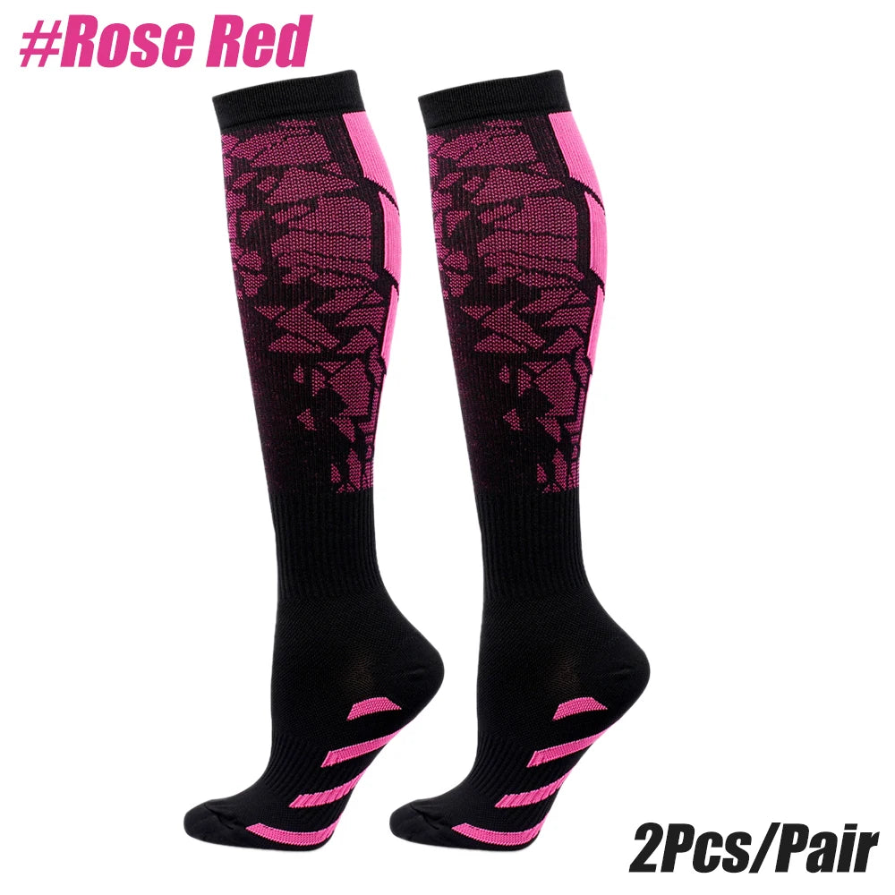 1/3/6 Pairs Sport Compression Stockings Nursing Women and Men Stockings Nursing Hiking Travel Flight Socks Running Fitness Socks