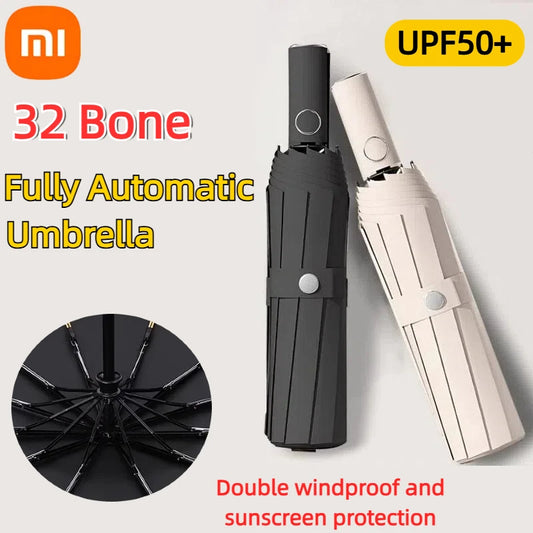 Xiaomi Upf50+ Windproof Umbrella  Auto Uv Protection Parasol - Heavy Duty Compact Travel Business Wind-resistant Sun Umbrellas