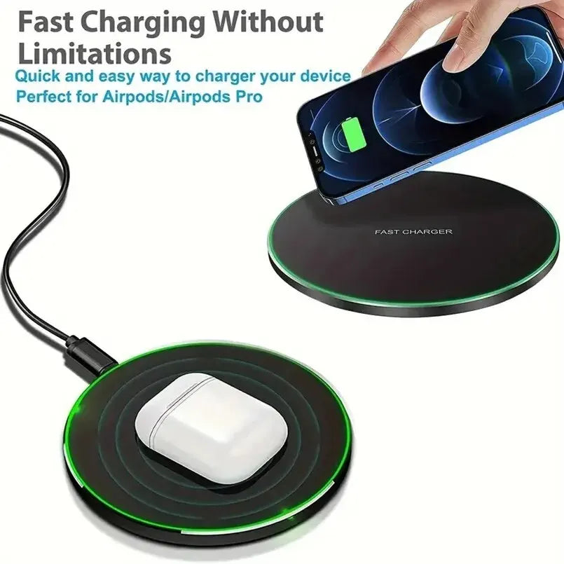 30W Wireless Fast Charger - Compatibles  with iphone , Samsung & More, with LED Indication