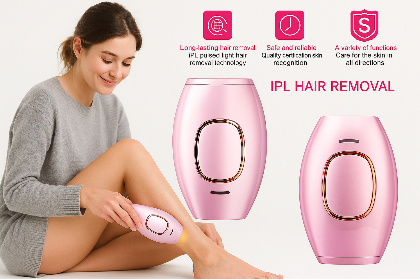 IPL Hair Removal Laser Epilator For Women 500,000 Flash Depilator Pulses Permanent Laser Epilator Painless Hair Removal