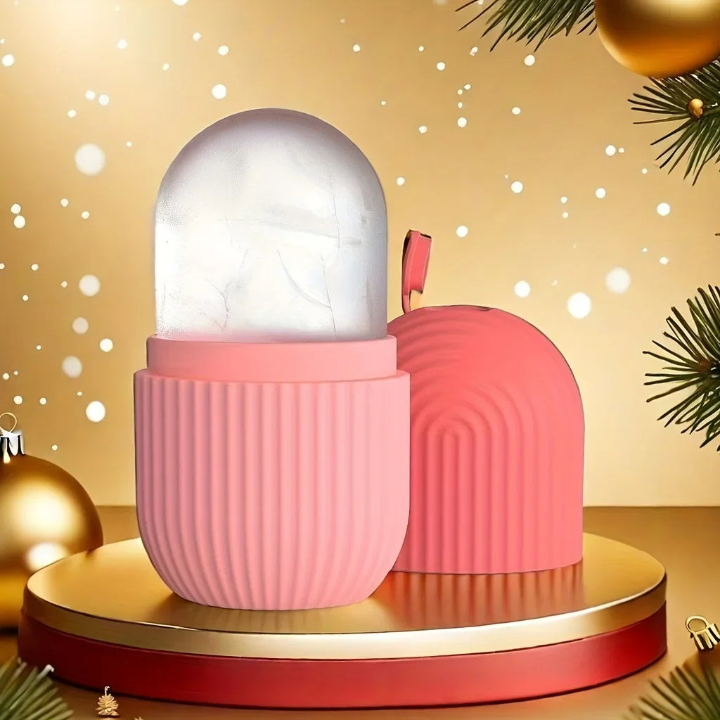 Festive Reusable Silicone Ice Roller Massager - Perfect Christmas, Thanksgiving, And New Year Gifts for Female Friends