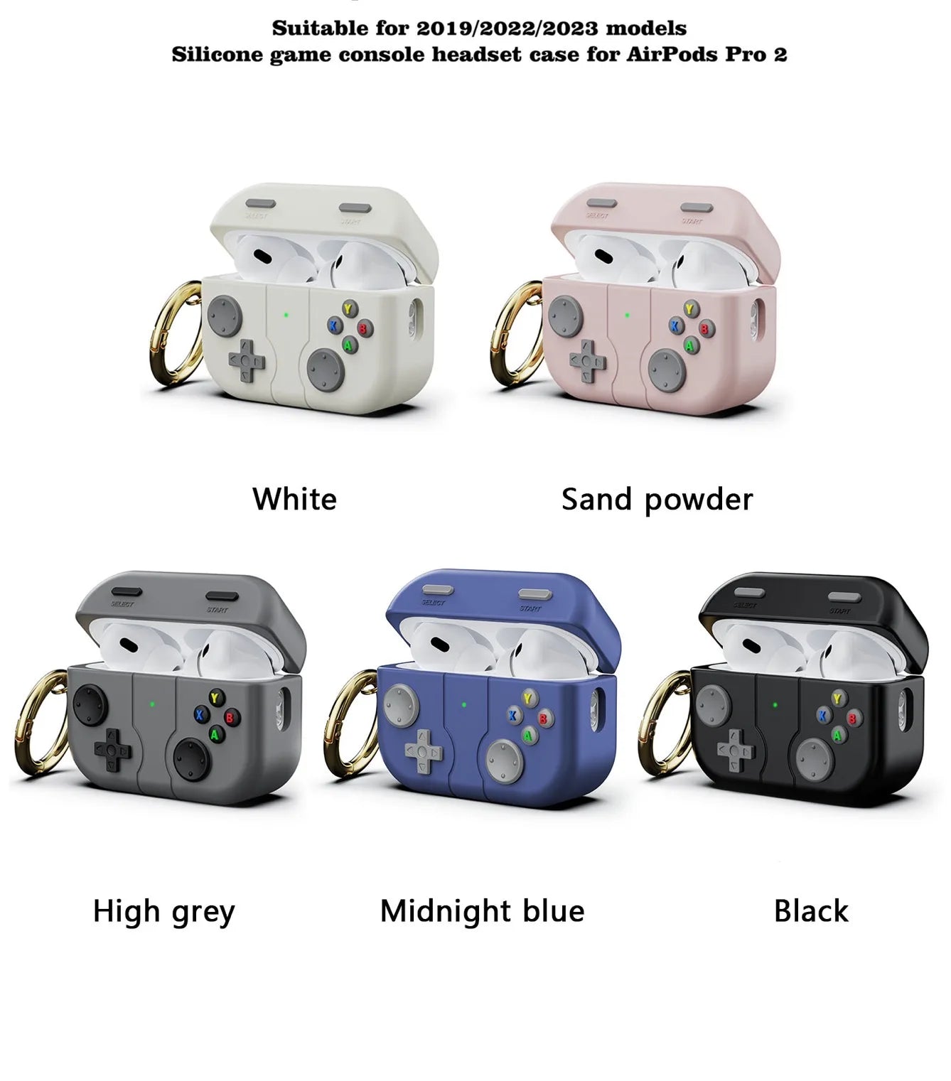 Compatible with AirPods Pro 2nd / 1st Generation Case Cover, Game Console Controller Design Case Soft Silicone Protective for Ai