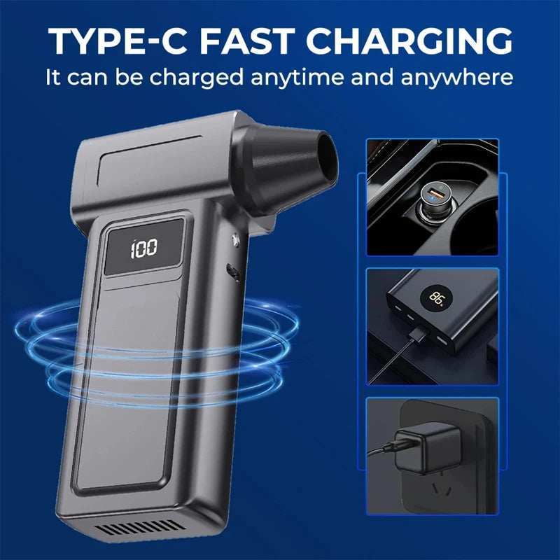 Xiaomi 1000000RPM Turbo Jet Blower Electric Powerful Air Blower Portable Dust Cleaner USB Charging 65m/s Brushless Jet Blower