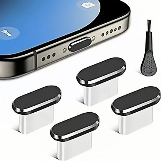 USB-C Dust Plugs [4pcs] with Cleaning Brush - Anti-Dust Charging port Covers