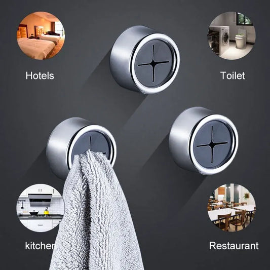 3PCS Wall-Mounted Towel & Cloth Holder-No Drilling, strong Adhesive, Kitchen & Bathroom Organizer