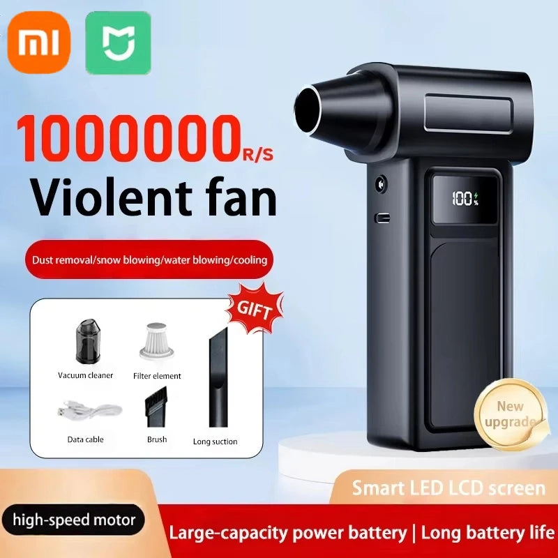 Xiaomi 1000000RPM Turbo Jet Blower Electric Powerful Air Blower Portable Dust Cleaner USB Charging 65m/s Brushless Jet Blower