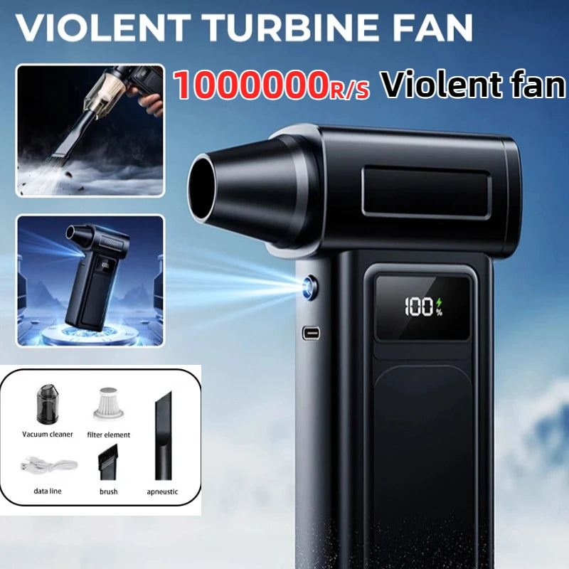 Xiaomi 1000000RPM Turbo Jet Blower Electric Powerful Air Blower Portable Dust Cleaner USB Charging 65m/s Brushless Jet Blower