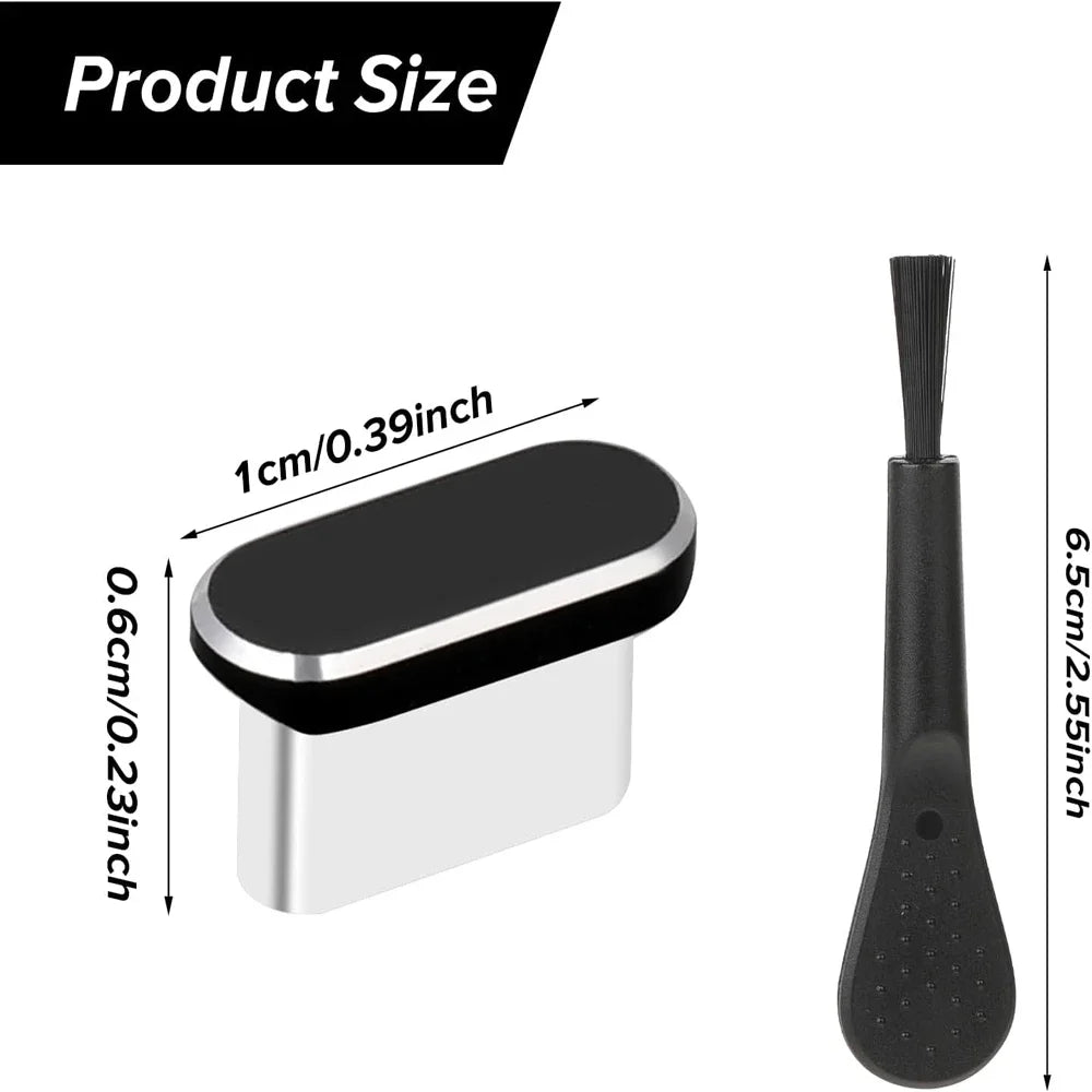 USB-C Dust Plugs [4pcs] with Cleaning Brush - Anti-Dust Charging port Covers