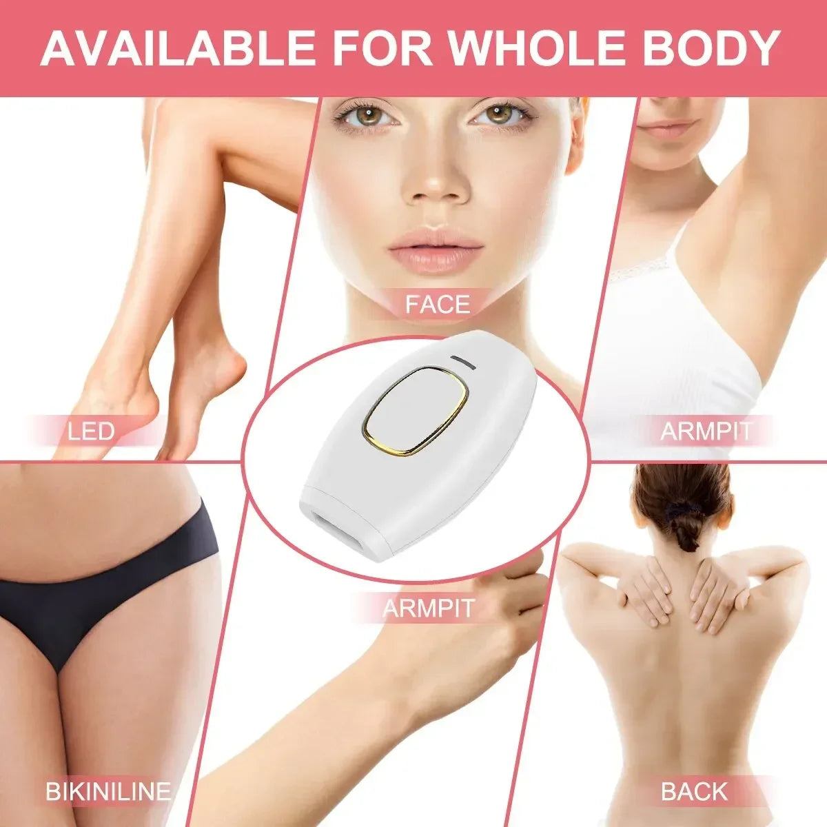 New Electric Painless Women Hair Removal IPL 500000 Pulsed Laser Hair Removal Body Bikini Underarm Flash Epilator Home Equipment