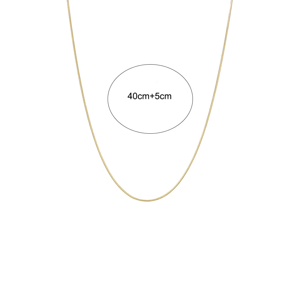 Tarnish Free Stainless Steel 18K Gold Plated Herryingbone Thin Snake Chain Layer Necklace Sexy Women's Gold Chain Necklace