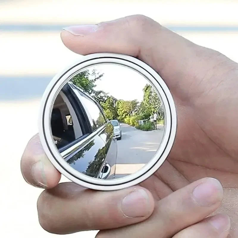 Car Round Frame Convex Wide-angle Clear Rearview Auxiliary Mirror 360 Degree Blind Spot Mirror Adjustable Driving